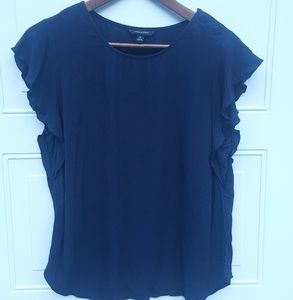 🎉Banana Republic|Flutter sleeve top|Navy|Sz M